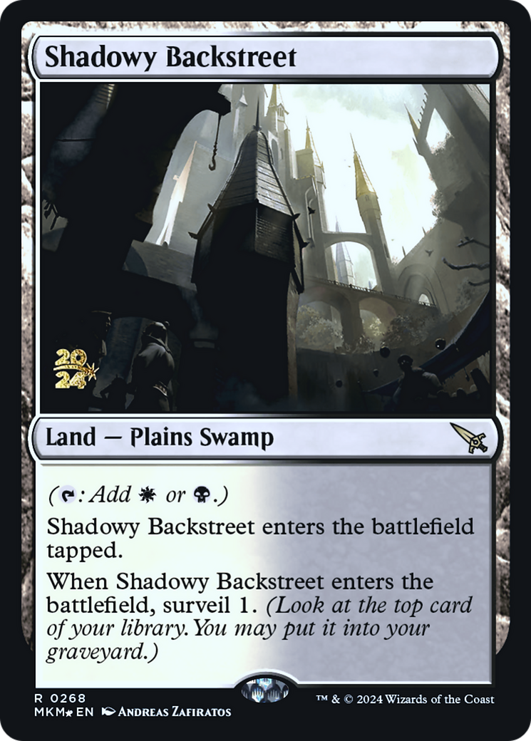 Shadowy Backstreet [Murders at Karlov Manor Prerelease Promos] | Jomio and Rueliete's Cards and Comics