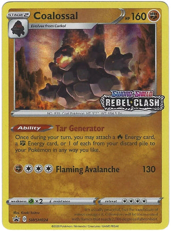 Coalossal (SWSH024) (Prerelease Promo) [Sword & Shield: Black Star Promos] | Jomio and Rueliete's Cards and Comics