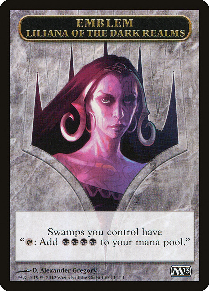 Liliana of the Dark Realms Emblem [Magic 2013 Tokens] | Jomio and Rueliete's Cards and Comics