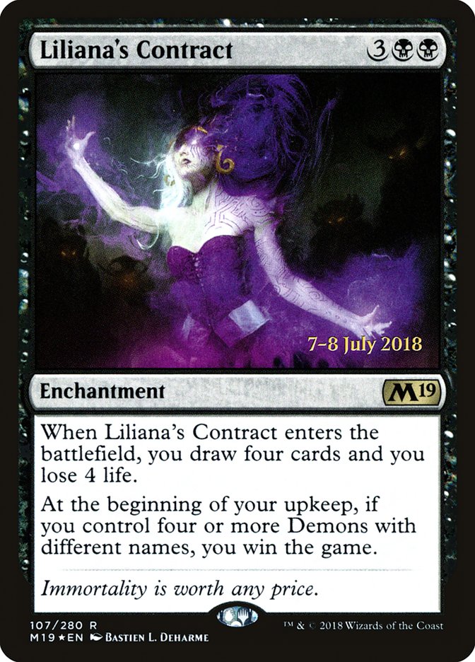 Liliana's Contract [Core Set 2019 Prerelease Promos] | Jomio and Rueliete's Cards and Comics