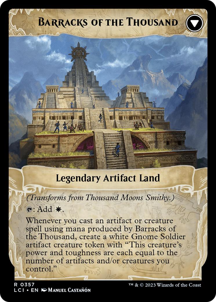 Thousand Moons Smithy // Barracks of the Thousand [The Lost Caverns of Ixalan Prerelease Cards] | Jomio and Rueliete's Cards and Comics