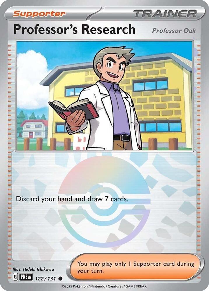 Professor's Research (122/131) [Professor Oak] (Poke Ball Pattern) [Scarlet & Violet: Prismatic Evolutions] | Jomio and Rueliete's Cards and Comics
