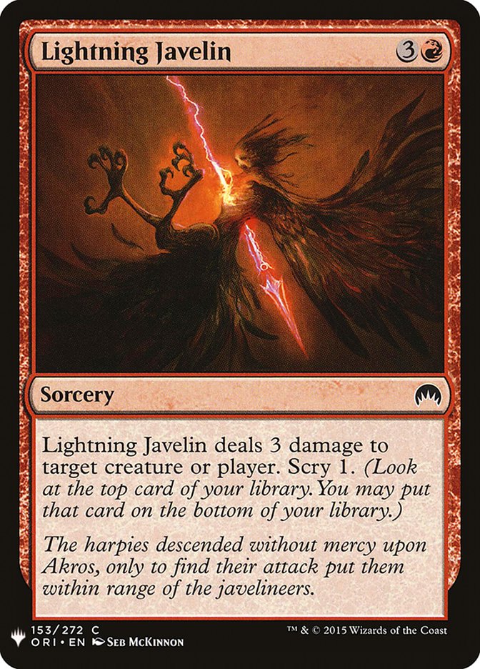 Lightning Javelin [Mystery Booster] | Jomio and Rueliete's Cards and Comics