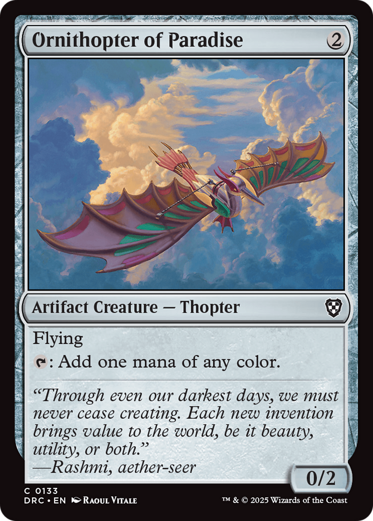 Ornithopter of Paradise [Aetherdrift Commander] | Jomio and Rueliete's Cards and Comics