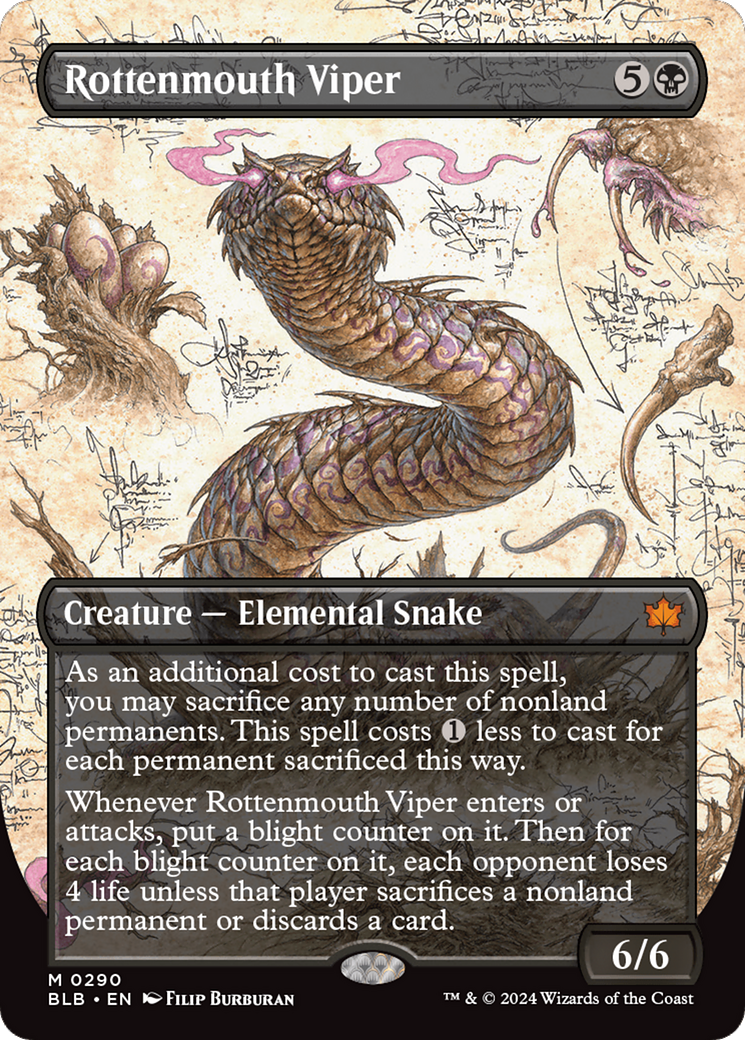 Rottenmouth Viper (Borderless) [Bloomburrow] | Jomio and Rueliete's Cards and Comics