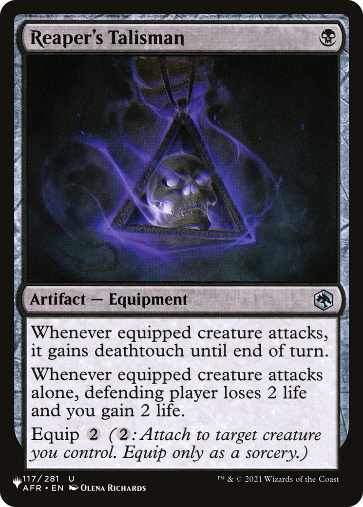 Reaper's Talisman [The List] | Jomio and Rueliete's Cards and Comics