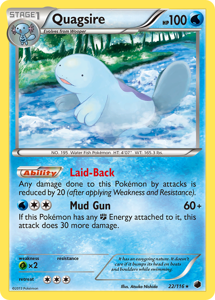 Quagsire (22/116) [Black & White: Plasma Freeze] | Jomio and Rueliete's Cards and Comics