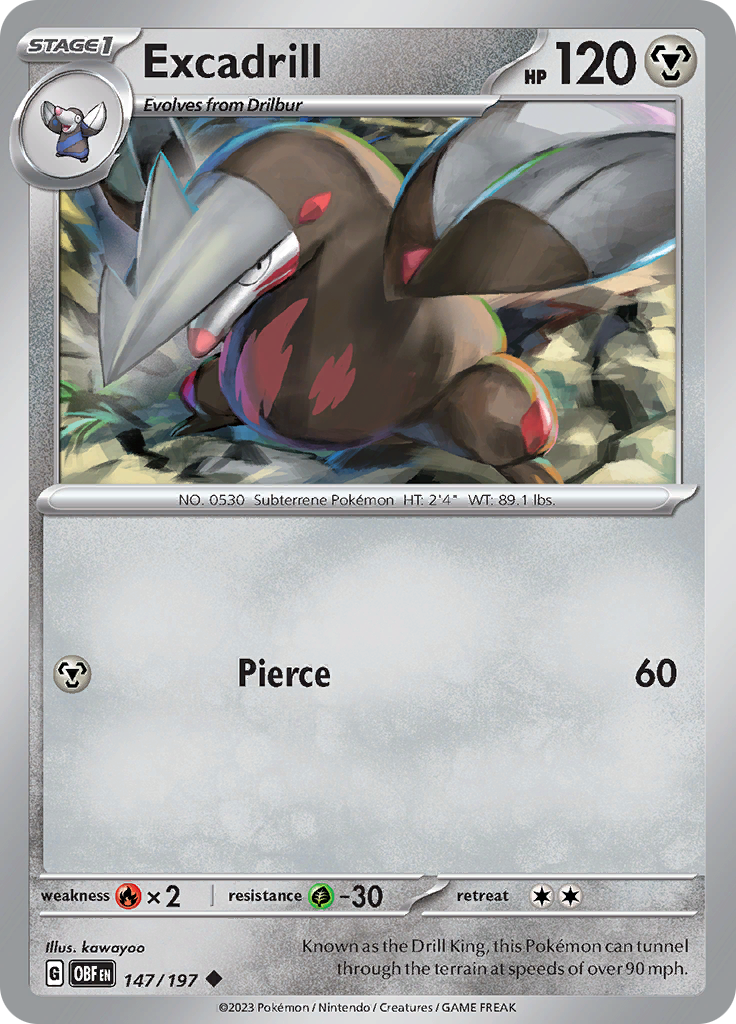 Excadrill (147/197) [Scarlet & Violet: Obsidian Flames] | Jomio and Rueliete's Cards and Comics