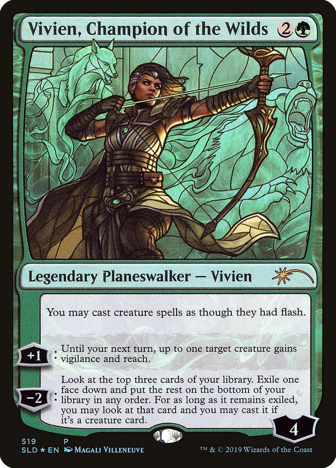 Vivien, Champion of the Wilds (Stained Glass) [Secret Lair Drop Promos] | Jomio and Rueliete's Cards and Comics