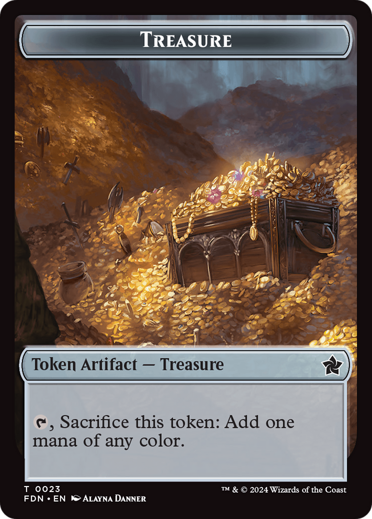 Goblin // Treasure Double-Sided Token [Foundations Tokens] | Jomio and Rueliete's Cards and Comics