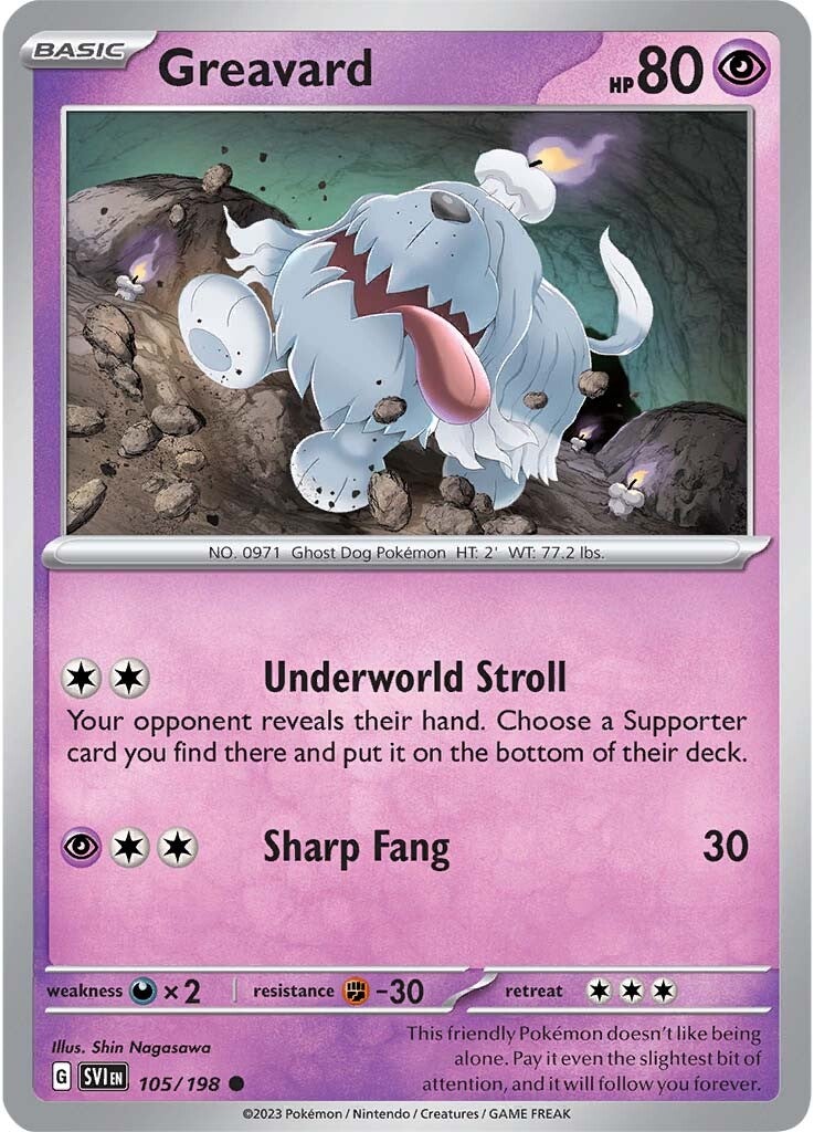 Greavard (105/198) [Scarlet & Violet: Base Set] | Jomio and Rueliete's Cards and Comics