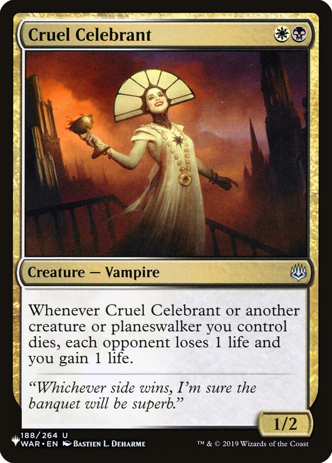 Cruel Celebrant [The List] | Jomio and Rueliete's Cards and Comics