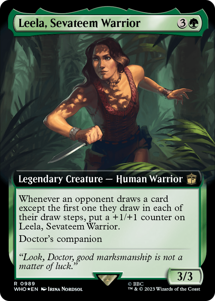 Leela, Sevateem Warrior (Extended Art) (Surge Foil) [Doctor Who] | Jomio and Rueliete's Cards and Comics