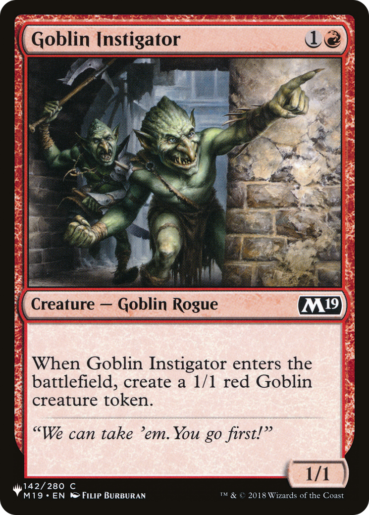 Goblin Instigator [The List] | Jomio and Rueliete's Cards and Comics