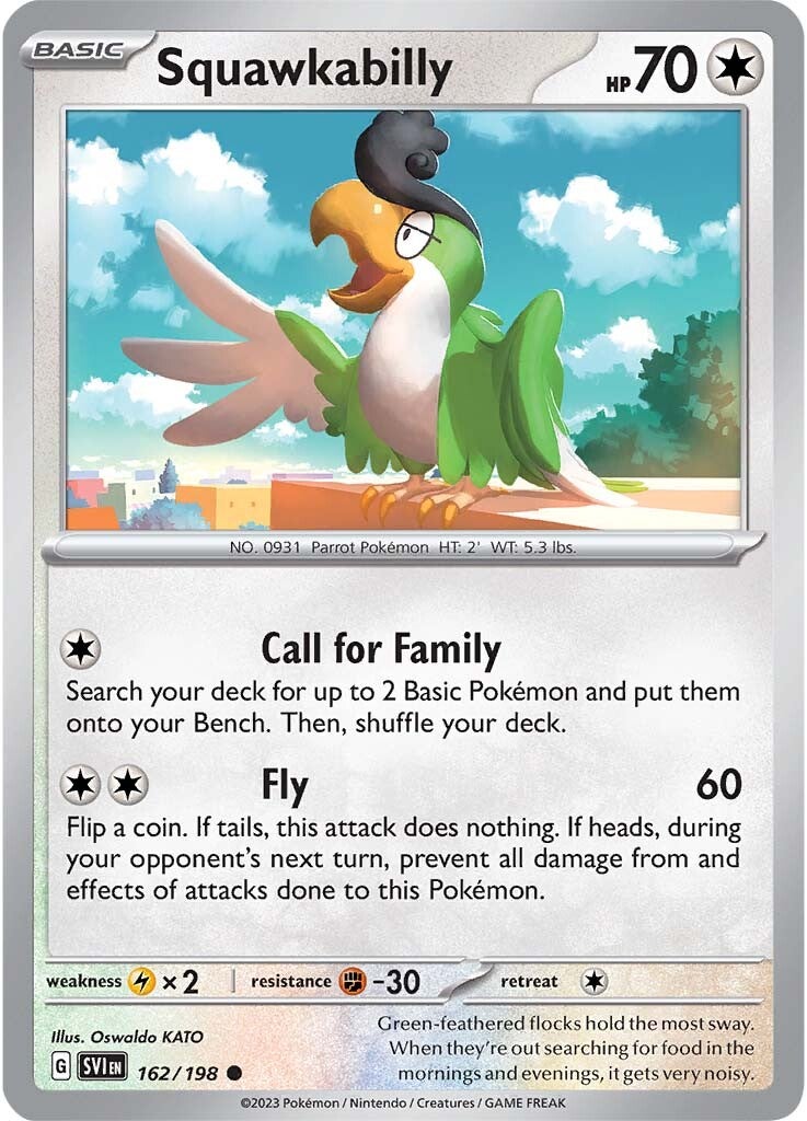 Squawkabilly (162/198) [Scarlet & Violet: Base Set] | Jomio and Rueliete's Cards and Comics