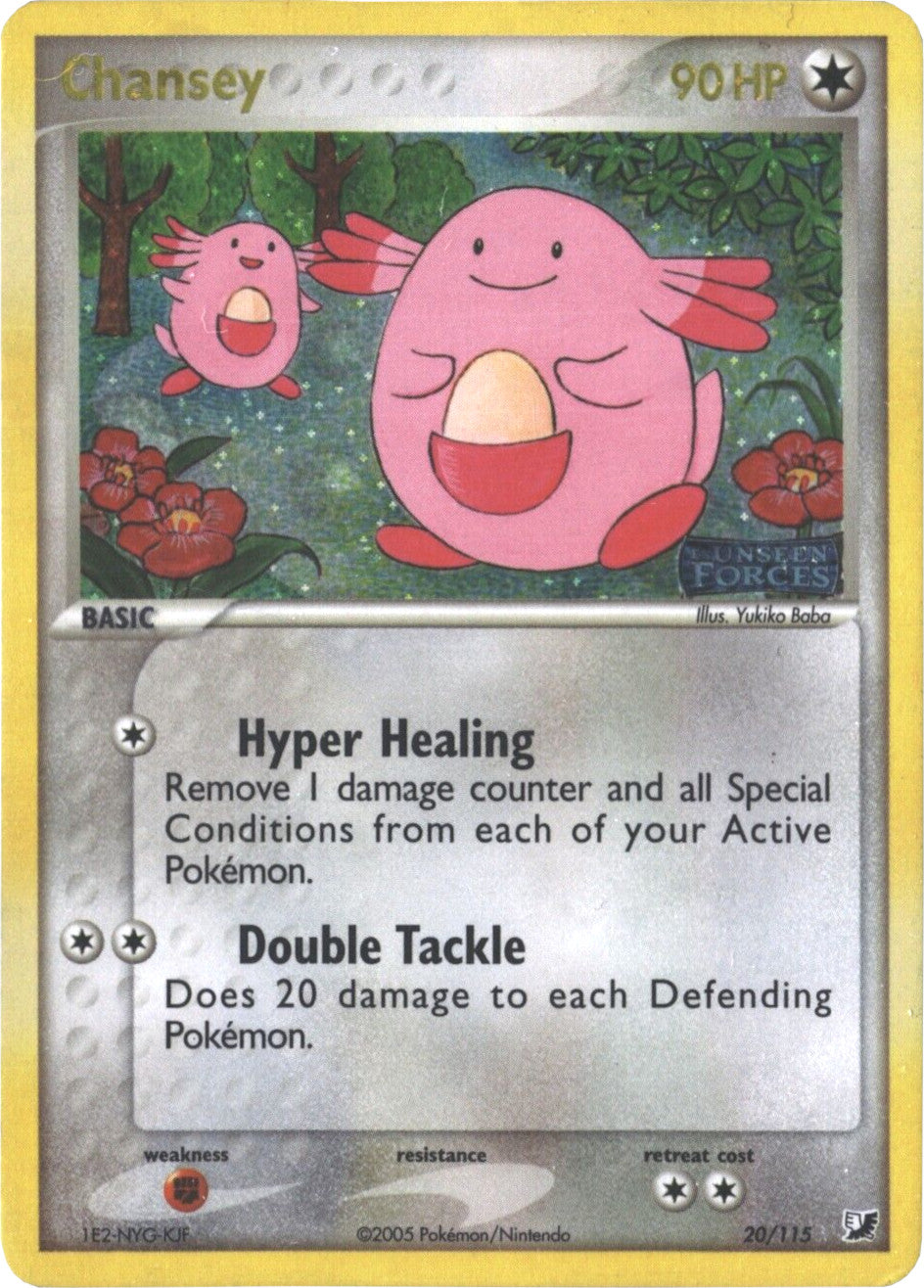 Chansey (20/115) (Stamped) [EX: Unseen Forces] | Jomio and Rueliete's Cards and Comics