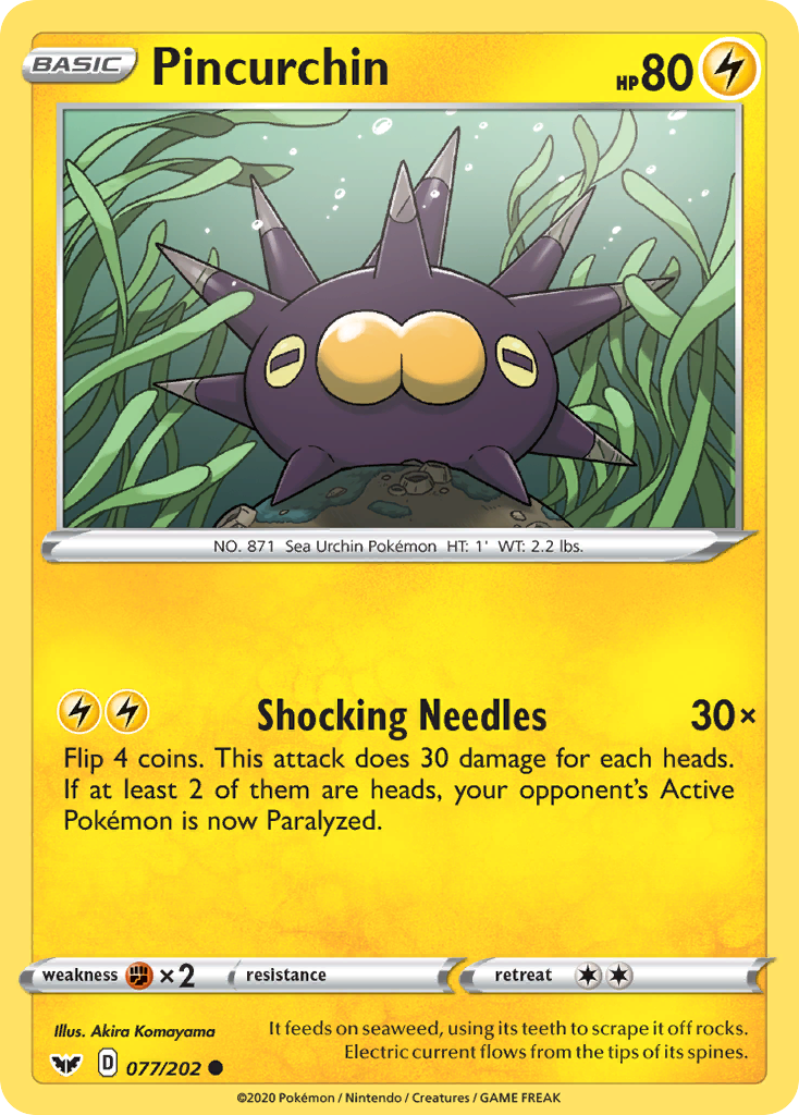 Pincurchin (077/202) [Sword & Shield: Base Set] | Jomio and Rueliete's Cards and Comics