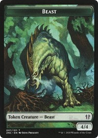 Beast // Saproling Double-Sided Token [Zendikar Rising Commander Tokens] | Jomio and Rueliete's Cards and Comics