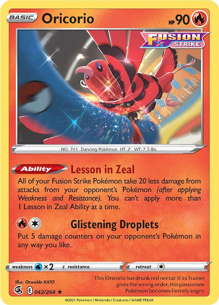 Oricorio (042/264) [Sword & Shield: Fusion Strike] | Jomio and Rueliete's Cards and Comics