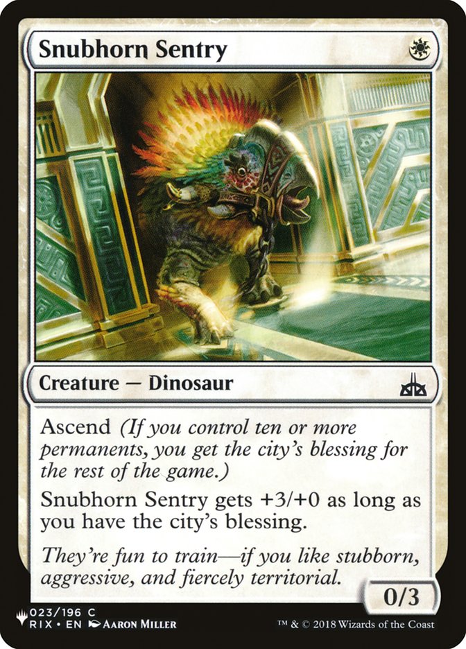 Snubhorn Sentry [The List] | Jomio and Rueliete's Cards and Comics