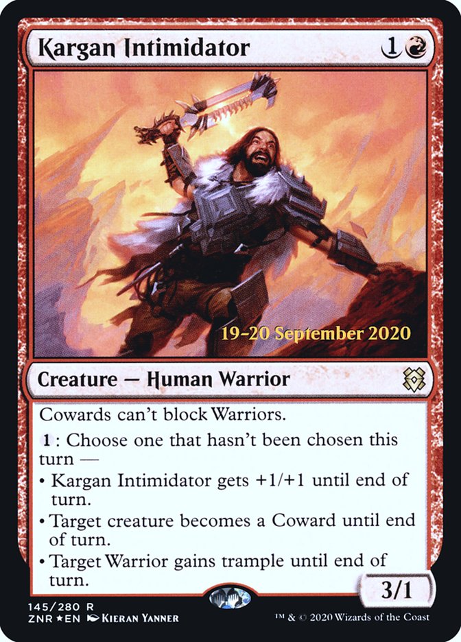 Kargan Intimidator [Zendikar Rising Prerelease Promos] | Jomio and Rueliete's Cards and Comics