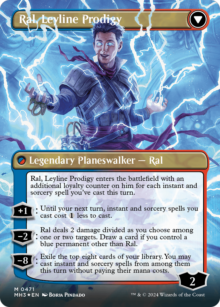 Ral, Monsoon Mage // Ral, Leyline Prodigy (Borderless) (Textured Foil) [Modern Horizons 3] | Jomio and Rueliete's Cards and Comics