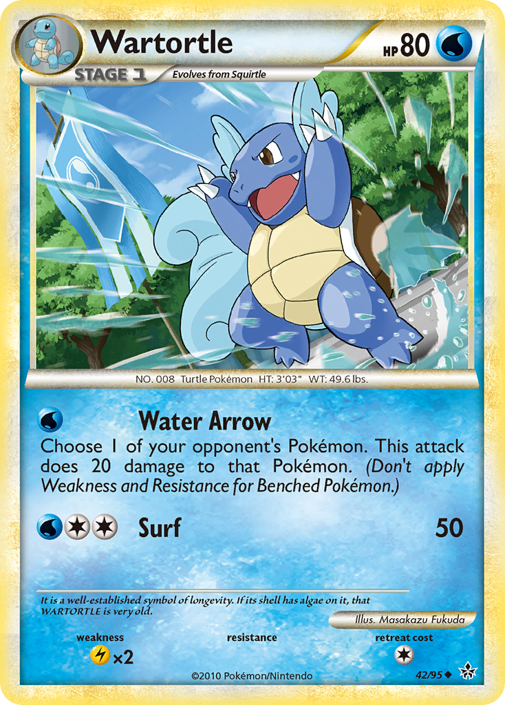 Wartortle (42/95) [HeartGold & SoulSilver: Unleashed] | Jomio and Rueliete's Cards and Comics