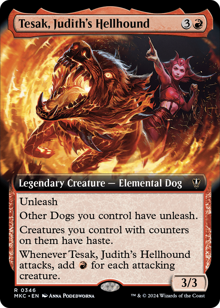 Tesak, Judith's Hellhound (Extended Art) [Murders at Karlov Manor Commander] | Jomio and Rueliete's Cards and Comics