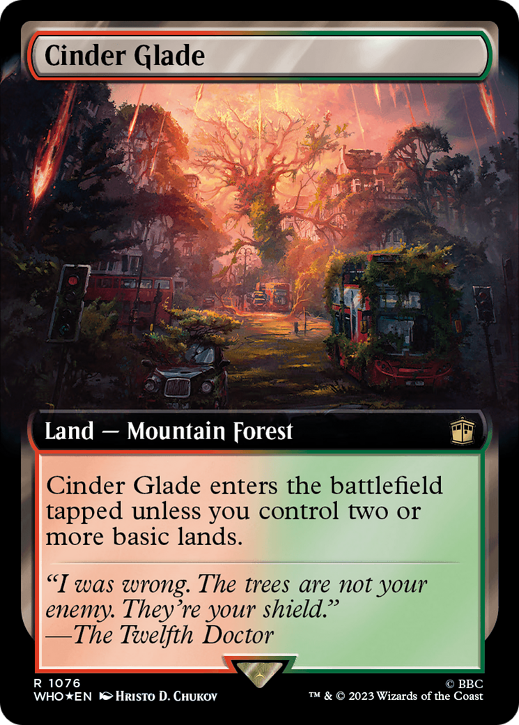 Cinder Glade (Extended Art) (Surge Foil) [Doctor Who] | Jomio and Rueliete's Cards and Comics