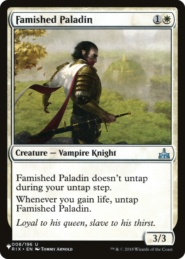 Famished Paladin [The List] | Jomio and Rueliete's Cards and Comics