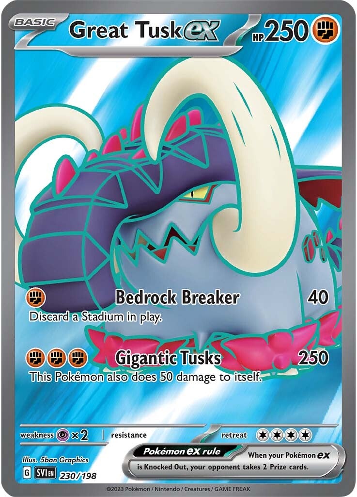 Great Tusk ex (230/198) [Scarlet & Violet: Base Set] | Jomio and Rueliete's Cards and Comics