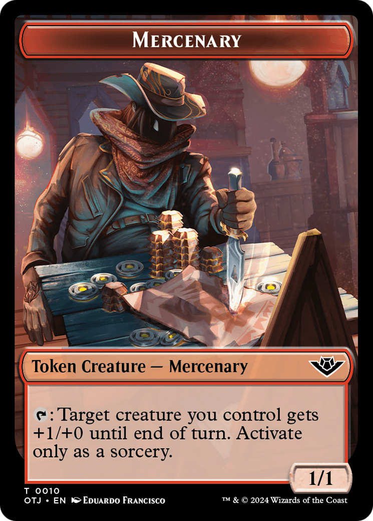 Mercenary // Elemental Double-Sided Token [Outlaws of Thunder Junction Tokens] | Jomio and Rueliete's Cards and Comics