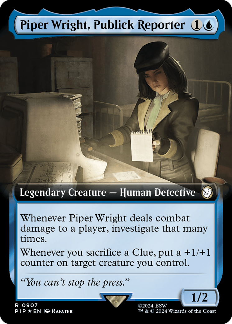 Piper Wright, Publick Reporter (Extended Art) (Surge Foil) [Fallout] | Jomio and Rueliete's Cards and Comics
