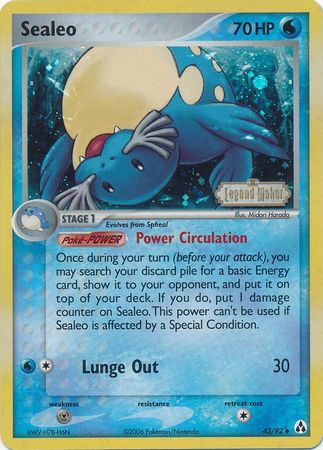 Sealeo (43/92) (Stamped) [EX: Legend Maker] | Jomio and Rueliete's Cards and Comics