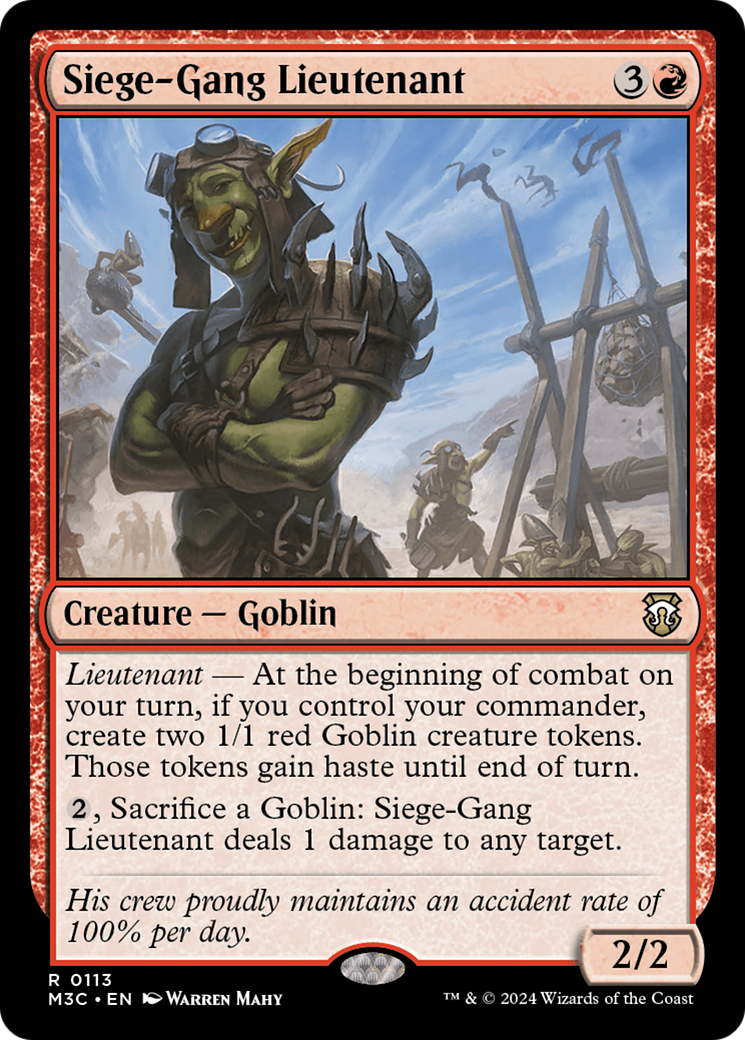 Siege-Gang Lieutenant [Modern Horizons 3 Commander] | Jomio and Rueliete's Cards and Comics