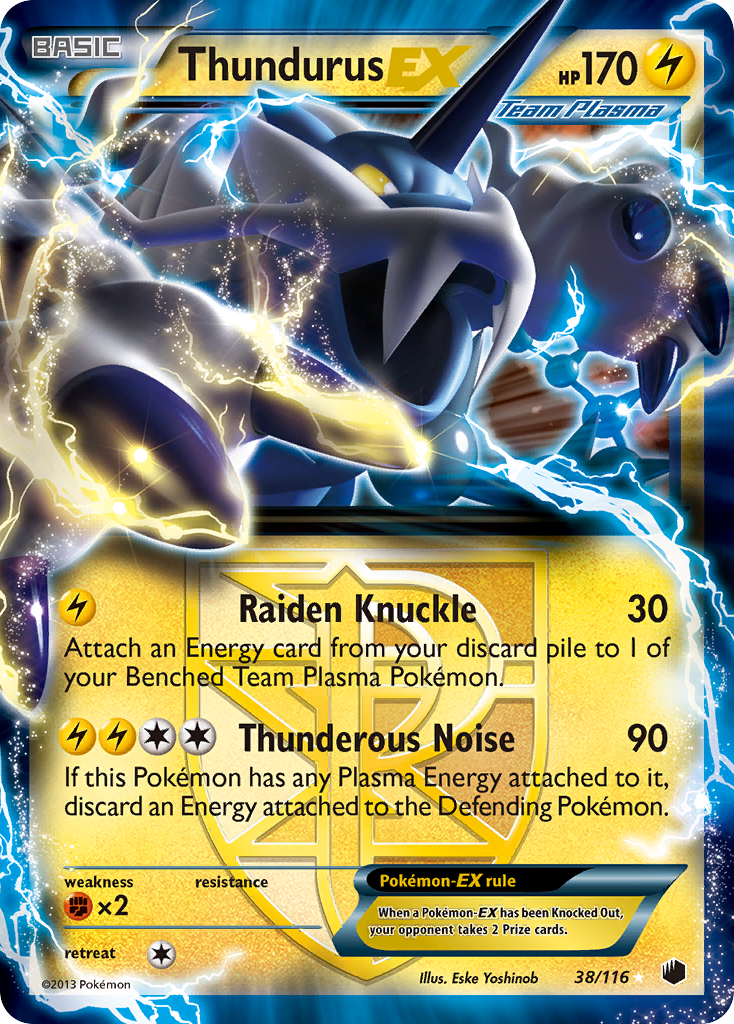 Thundurus EX (38/116) [Black & White: Plasma Freeze] | Jomio and Rueliete's Cards and Comics