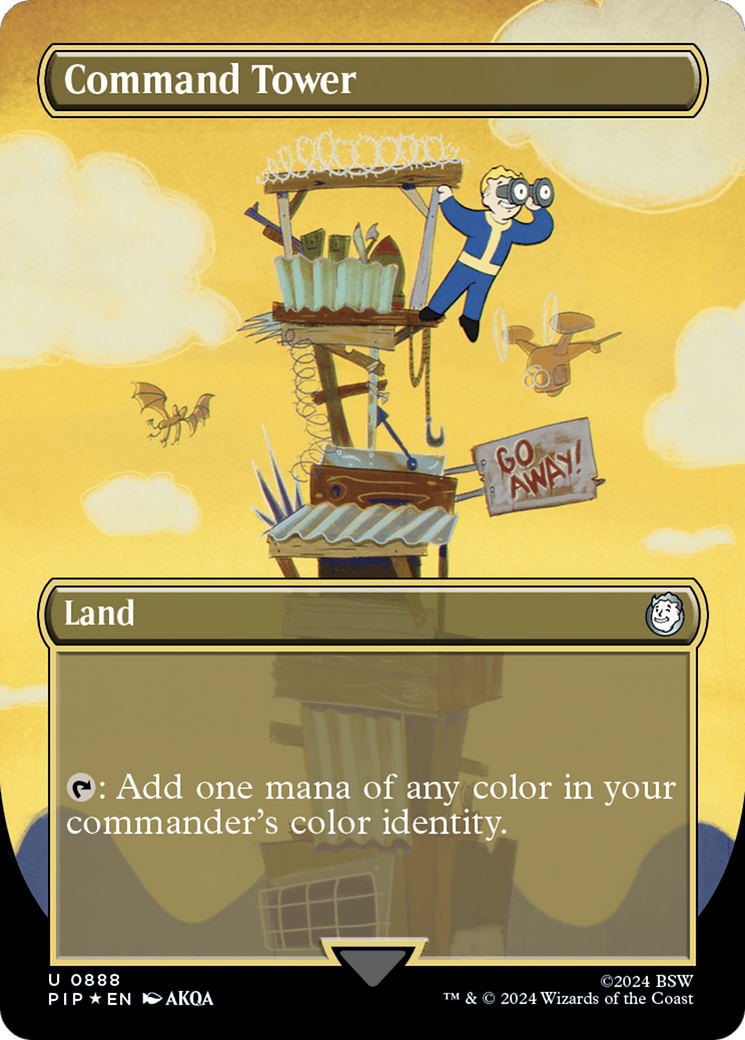 Command Tower (Borderless) (Surge Foil) [Fallout] | Jomio and Rueliete's Cards and Comics