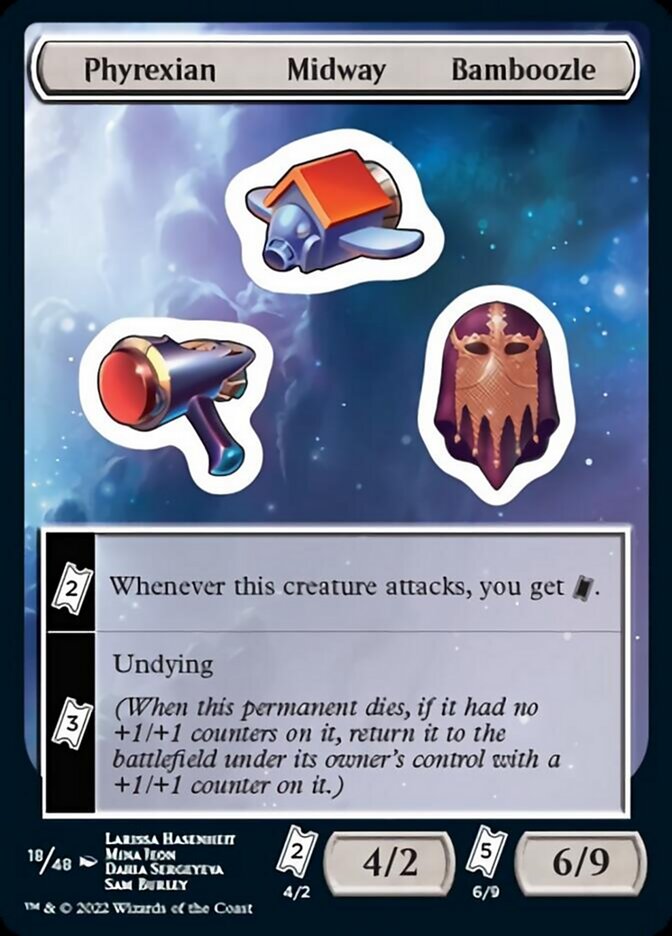 Phyrexian Midway Bamboozle [Unfinity Stickers] | Jomio and Rueliete's Cards and Comics