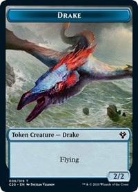Drake // Insect (018) Double-Sided Token [Commander 2020 Tokens] | Jomio and Rueliete's Cards and Comics