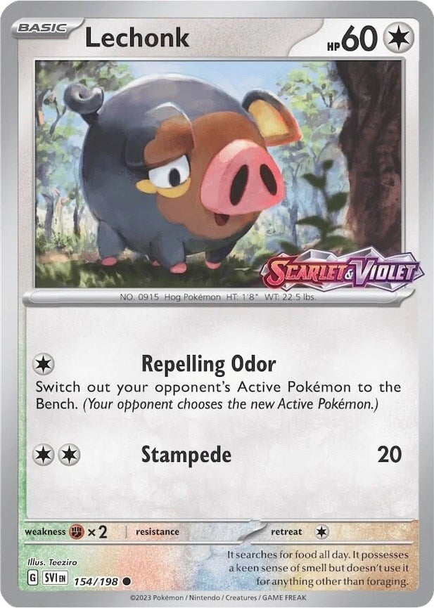 Lechonk (154/198) (Store Promo) [Scarlet & Violet: Black Star Promos] | Jomio and Rueliete's Cards and Comics
