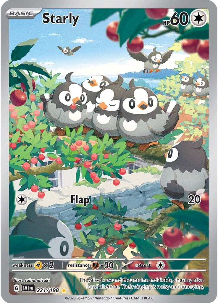 Starly (221/198) [Scarlet & Violet: Base Set] | Jomio and Rueliete's Cards and Comics