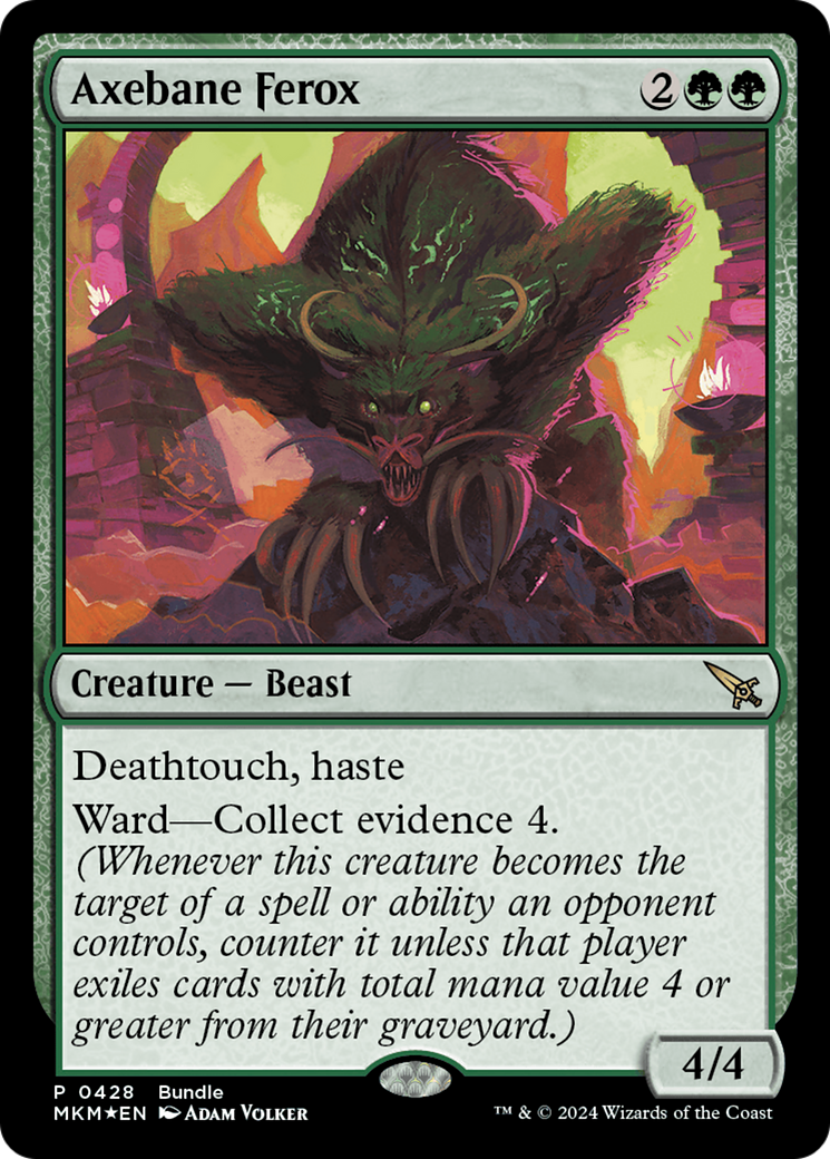 Axebane Ferox [Murders at Karlov Manor Promos] | Jomio and Rueliete's Cards and Comics