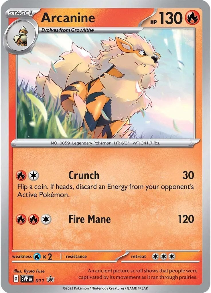 Arcanine (011) [Scarlet & Violet: Black Star Promos] | Jomio and Rueliete's Cards and Comics