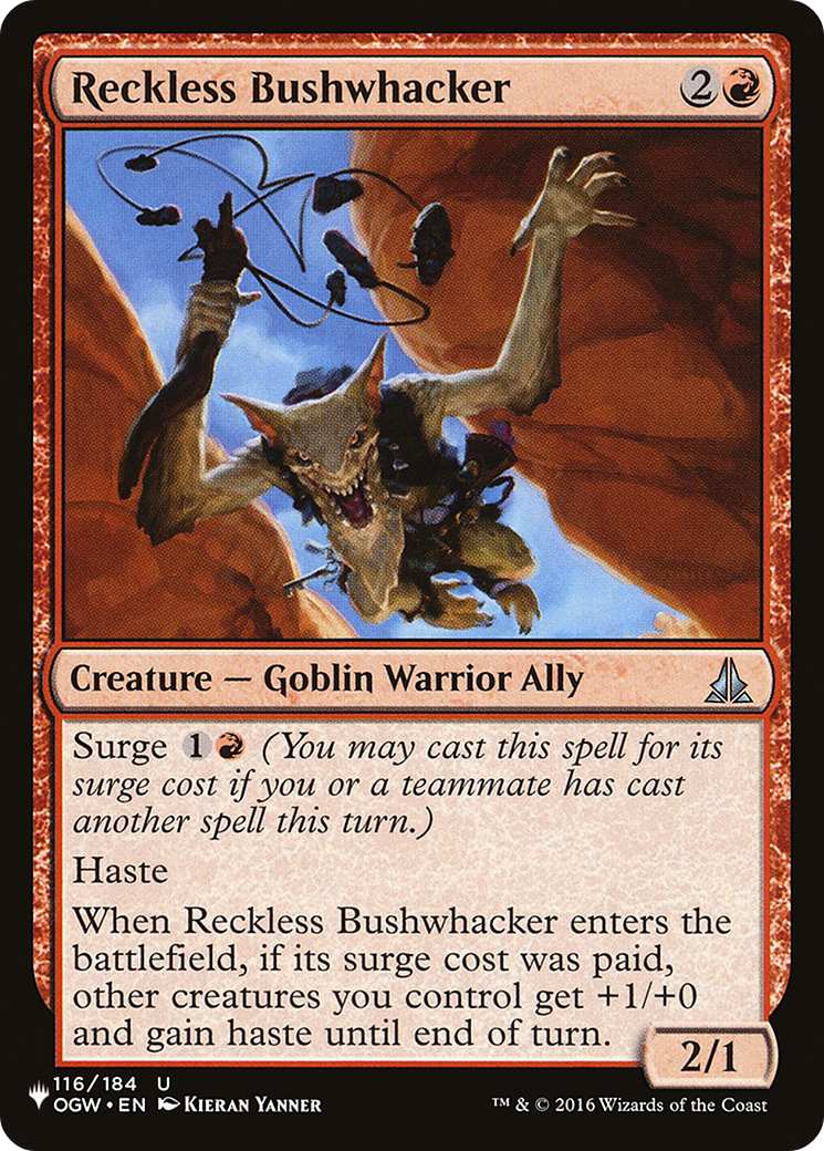 Reckless Bushwhacker [The List] | Jomio and Rueliete's Cards and Comics