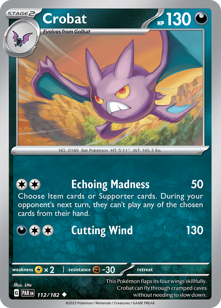 Crobat (112/182) [Scarlet & Violet: Paradox Rift] | Jomio and Rueliete's Cards and Comics