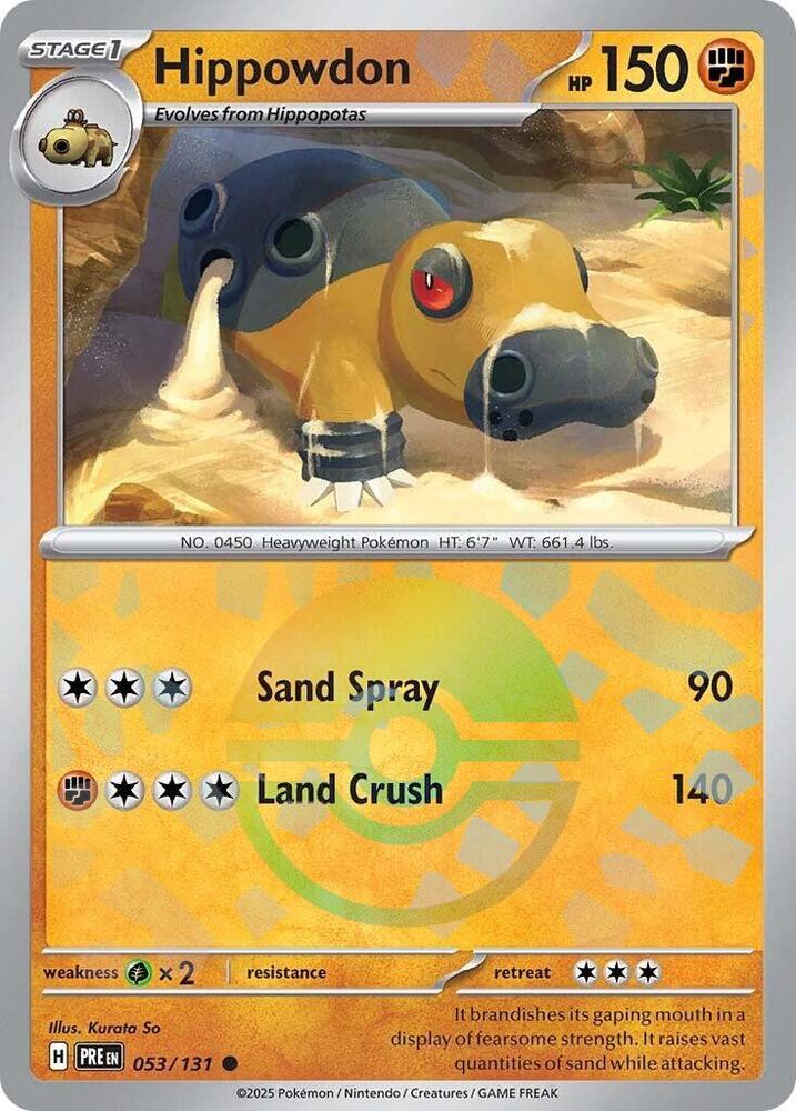 Hippowdon (053/131) (Poke Ball Pattern) [Scarlet & Violet: Prismatic Evolutions] | Jomio and Rueliete's Cards and Comics