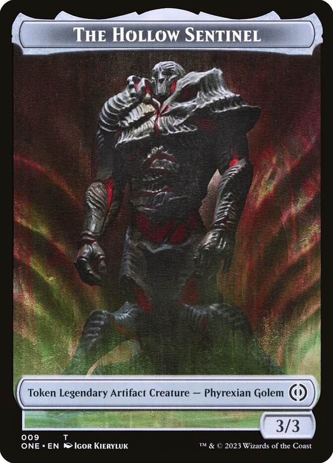 Phyrexian Goblin // The Hollow Sentinel Double-Sided Token [Phyrexia: All Will Be One Tokens] | Jomio and Rueliete's Cards and Comics