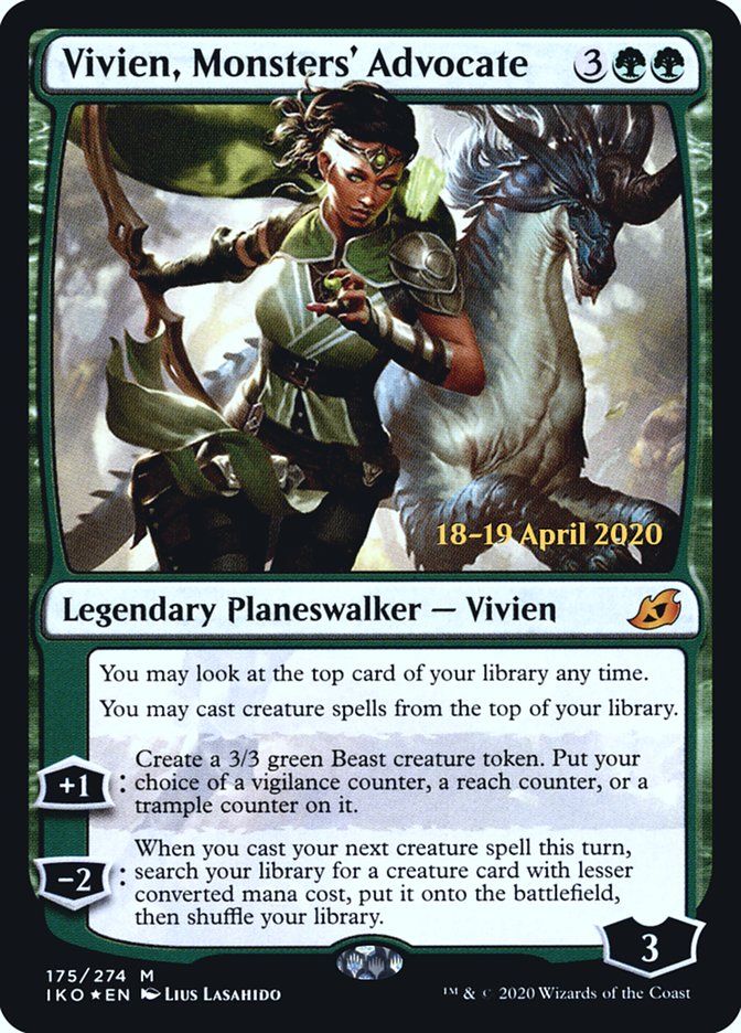 Vivien, Monsters' Advocate [Ikoria: Lair of Behemoths Prerelease Promos] | Jomio and Rueliete's Cards and Comics