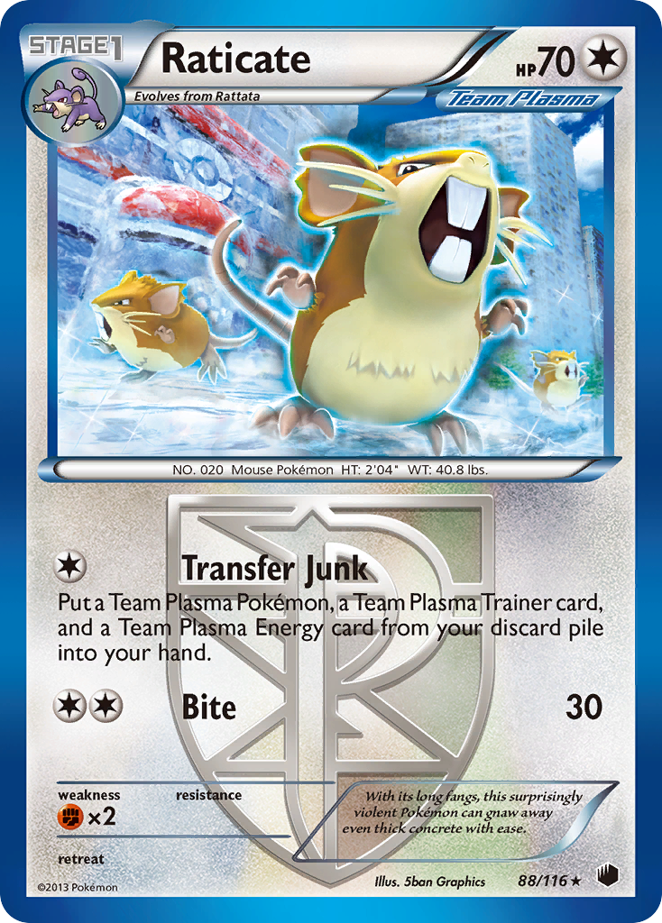 Raticate (88/116) [Black & White: Plasma Freeze] | Jomio and Rueliete's Cards and Comics