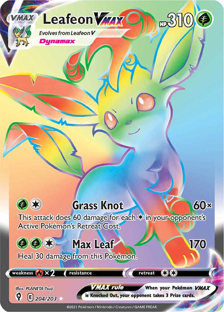 Leafeon VMAX (204/203) [Sword & Shield: Evolving Skies] | Jomio and Rueliete's Cards and Comics